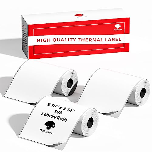 Phomemo Labels- 3 Rolls Thermal Label-M220/M221/M2500/M200/M260 Thermal Paper 2.75'' x 3.14''(70x80mm)- M220 Labels Multi-Purpose Sticker Label for Logo/Barcode/Stickers/Address La...