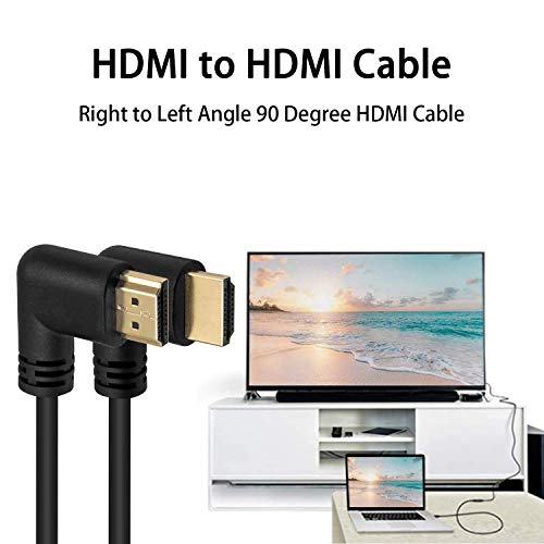 Poyiccot 90 Degree Hdmi 2.0 Male To Male Cable, 1.5Ft / 50Cm Gold Plated High Speed Hdmi Male Right Angle To Male Left Angle Cable 60Hz, 4K 2K (M/M Left-Right) #TOP5