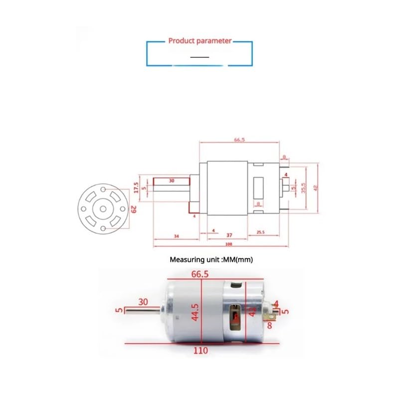 Motor de arranque electrónico 12V 10000 RPM 80W miniatura 4