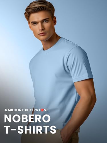 Image of Nobero 100% Cotton Tshirts for Men Combo Pack of 3 | Regular Fit Round Neck Half Sleeve