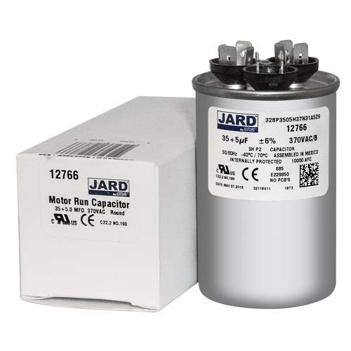 (2) Pack, 35 + 5 uF x 370 VAC - Jard # 12766 Round Dual Run Capacitor