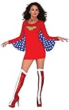 Rubie's Costume Women's DC Superheroes Wonder Woman Long Sleeve Cape Dress, Medium/Large