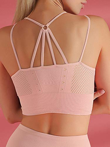 pedkit Sutiã esportivo feminino oco criss-cross strappy removível acolchoado treino atlético ioga co