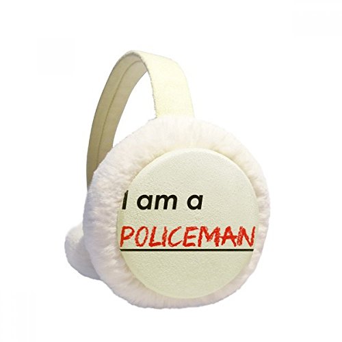 Orejeras de invierno regalo original de felpa con frase Soy Un Policía