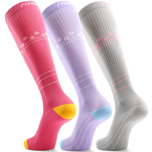 Image of FITRELL 3 Pairs Compression Socks for Women and Men 20-30mmHg-Circulation Support Socks