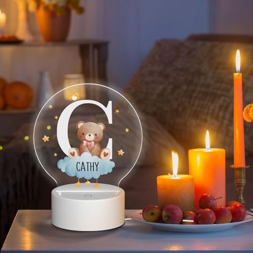 Lámpara de Mesa de Noche con Animales del Bosque Personalizable miniatura 5