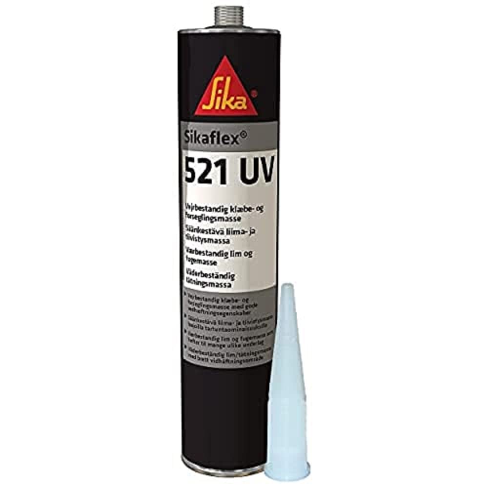 SIKASikaflex 521 UV – Weathering Resistant Silane Terminated Polymer Adhesive Sealant – Age Resistant – Low Odour – Overpaintable – Black – 300ml