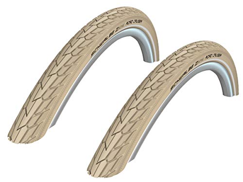 Road Cruiser 01022809C2 2x Schwalbe Fahrradreifen Creme mit Reflex 42-622