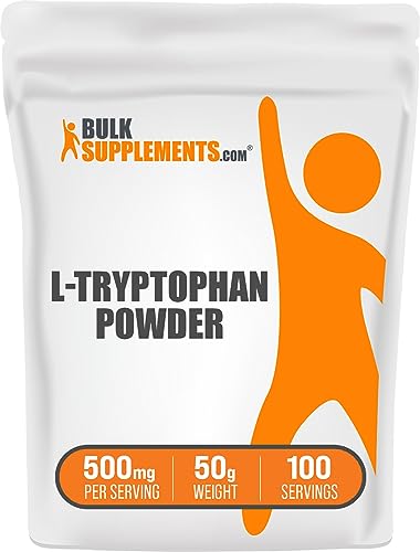 Bulksupplements.com L-Tryptophan Powder - Amino Acids Supplement For Mood Support - 500Mg Of L-Tryptophan Powder Per Serving, 100 Servings - Unflavored, Gluten Free (50 Grams - 1.8 Oz) #TOP2