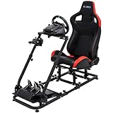 CXRCY Racing Sim Cockpit Stand with Comfortable Seat, Compatible for Logitech/Fanatec/Thrustmaster G29 G920 G923 G27 G25 T248X T248 T300RS T150 458 TX X box PS4 PS5 PC