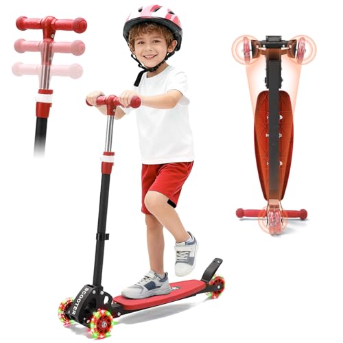 Kids Kick Scooter: Light-up 3 Wheel Scooters for Kids 6-12,3 Adjustable Height...