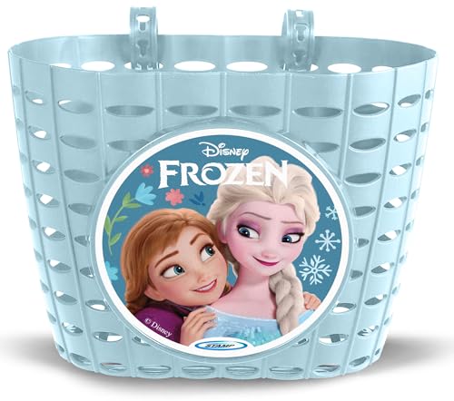 Corbeille Cycle LA Reine des NEIGES 2 décorée avec système de Fixation Universelle, se Fixe Facilement et Rapidement sur Tout Type de Guidon, vélo, Trottinette,...