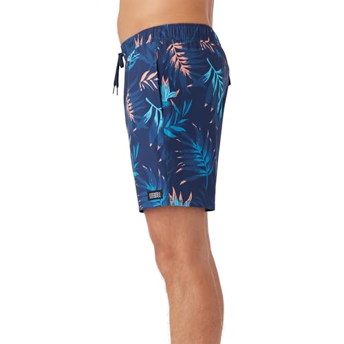 O'NEILL Men's 17 Inch Outseam Divergent Swim Trunks with Compression Liner, Elastic Waist Mens Swim Trunks, Compression Swim3