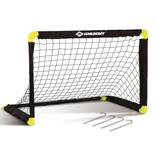 Schildkröt faltbares Fußballtor für Kinder klappbares Mini-Tor 90×60×60cm für drinnen & draußen leicht & tragbar inkl. Heringen ideal für Garten Urlaub Kinderzimmer & Freizeitspiel
