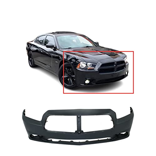 FitParts Compatible With Front Bumper Cover Dodge Charger 2011 2012 2013 2014 R/T SE SXT Sedan 11 12 13 14. New, Primed and Ready for Paint. With Fog Light & Parking Aid Sensor Holes.