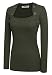 Zeagoo Women Long Sleeve Button Decor Slim Casual Basic T-shirt Blouse,Army Green,XX-Large