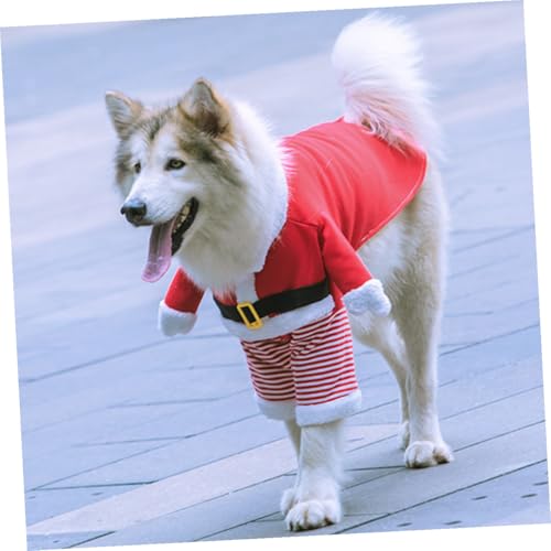 Disfraz de Navidad para perro FRCOLOR talla XS rojo miniatura 3