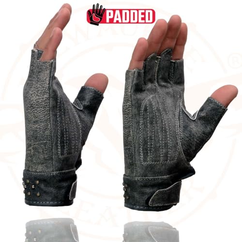 Image of Milwaukee Leather Women's Leather Motorcycle Fingerless Hand Gloves