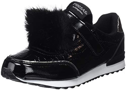 Conguitos Deportivo Charol con Pompones, Zapatos de Cordones Derby para Niñas, Negro...