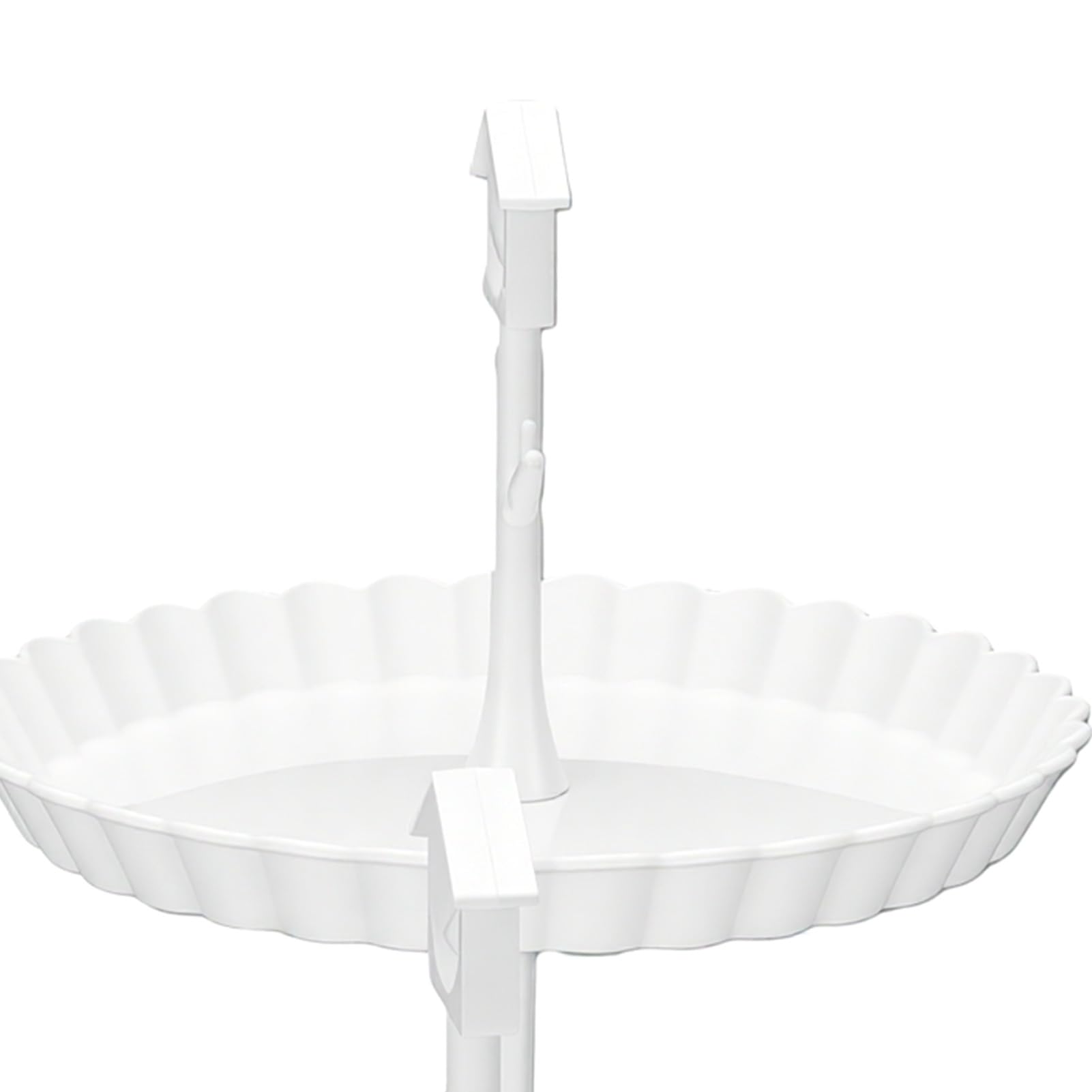 SIXRUN Mangiatoia per Uccelli Sospesa, Mangiatoia per Uccelli in Plastica a 3 Livelli con 3 Ciotole Rivestite Bianche e Catena in Metallo per Appendere, Vassoi da 20 Cm 15 Cm 25 per Giardino Esterno