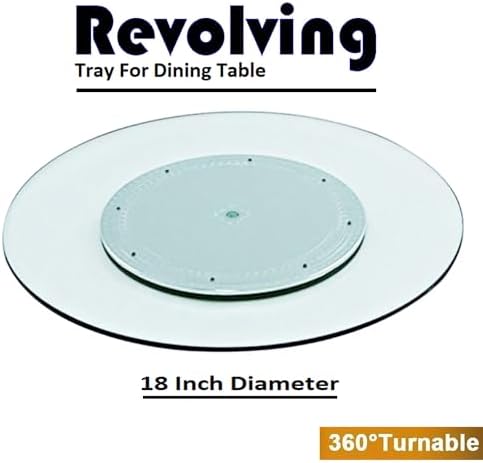 Xllent Revolving Tray | Revolving Tray for Dining Table | Lazy Susan Revolving Toughened Glass Tray, 18 Inches Original