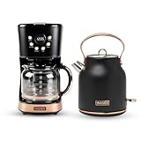 HADEN Heritage 1.7 Liter Stainless Steel Electric Kettle Bundled with 12 Cup...