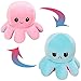 JXMORE Weiches wendbares Oktopus-Plüsch-Baby-Spielzeug, Flip Mood Octopus Reversible Plushie Doll, gefüllte Octopus niedliche Plüsch-Geschenke für Kinder/Jungen/Mädchen/Freunde (Hellrosa - Hellblau)