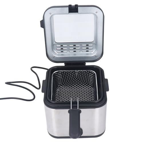 Fritadeira elétrica Liuyoyo Fritadeira elétrica para batatas fritas 2,5L 1000W Fritadeira elétrica q