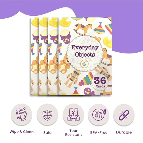 Image of Everyday Objects | 36 Laminated Anti-Glare Flash Cards | Montessori Inspired Fun & Easy to Learn Toys for Kids