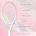 MBFISH Tennis Racket - Super Value Set with Pre-Strung, Comfortable Handle, 27'' Tennis Racquet for Adults, Natural Series Includes 3 Tennis Balls, 2 Overgrips and 1 Tennis Bag Rose Pink 1P