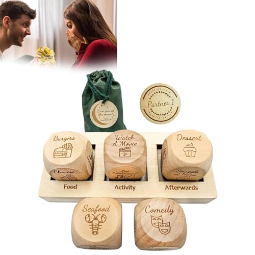 Juego de dados para citas nocturnas para parejas, ideas para citas nocturnas, regalos del día de San Valentín para parejas, dados de decisión de alimentos, ideas románticas para citas nocturnas,
