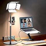 EMART Video Licht mit Magnetischem Reflektor, 360°Drehbare LED Streaming Licht, 15W USB Dimmbares 3000–5500K Videoleuchte für Zoom-Meetings, Videokonferenzen, Live-Streaming und Fotografie