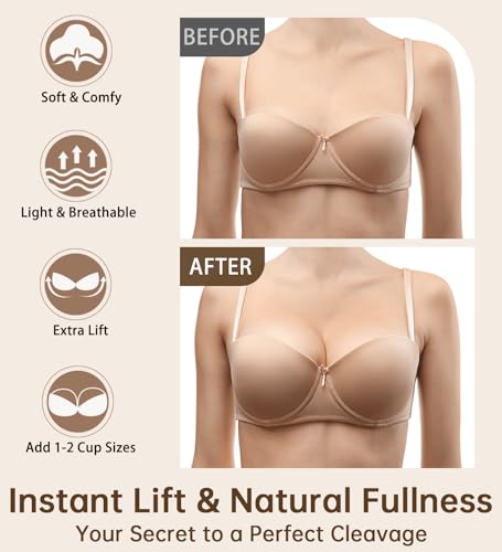 Image of Adamotto Waterproof Bathing Suit Inserts 4 Pairs Push Up Heart Bra Pads Inserts Removable for Swimsuits Sport Bikini