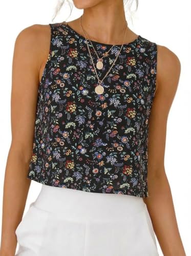 Image of IDEALSANXUN Womens Linen Crop Tank Tops 2026 Spring Summer Sleeveless Tops