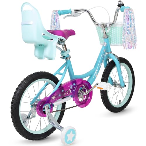 image for WEIZE Girls Bike for 4-7 Years Old Kids, 16 Inch Kids Bike with Traini