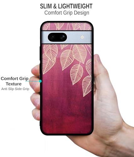 Image of Leaf Pattern Design Premium 2D Printed Metal Back Case Cover for Google Pixel 7A 5G
