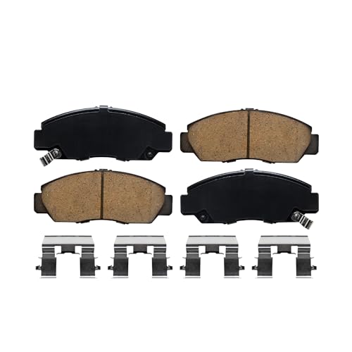 Image of Detroit Axle - Front Brake Kit for 03-07 Honda Accord 06-10 Civic 06-11 | CSX, 2006 2007 Drilled and Slotted Disc Brake Rotors Ceramic Brake Pads with Hardware Replacement 11.10 inch inch Rotors