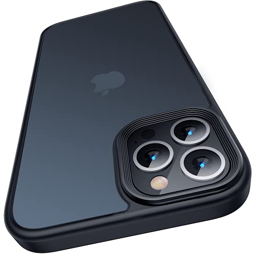 Meifigno Compatible with iPhone 12 Pro Max Case, [Translucent & Silky Touch][Military Grade Drop Tested] Matte Hard PC with Soft Silicone Edge, Shockproof Case for iPhone 12 Pro Max 6.7 inch, Black
