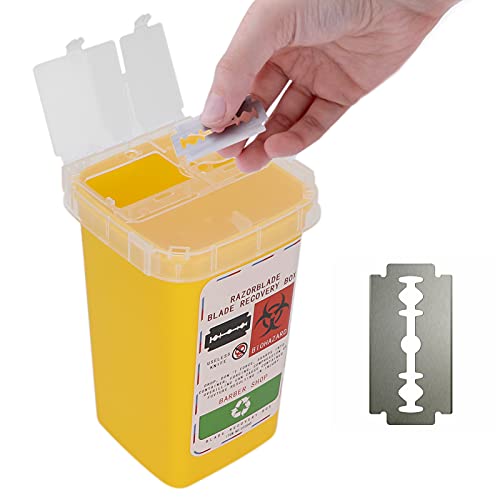 Caja Dispensadora de Hojas de Afeitar, Contenedor Portátil Pequeño para Objetos Punzantes, Banco de Hojas de Afeitar para Almacenamiento de Hojas de Afeitar de Seguridad, Estuche