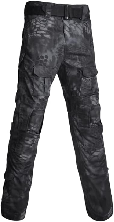 Lilychan Mens Military Tactical Casual Camouflage Multi-Pocket BDU Cargo Pants Trousers with Knee Pads