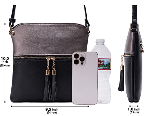 Image of Solene Womens Lightweight Medium Crossbody Purse with Tassel, Perfect Size Crossbody Bags for Daily Use, travel