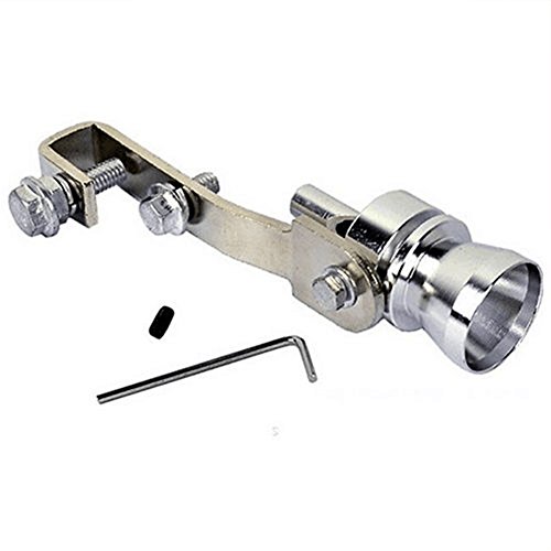 DragonPad Turbo Sound Muffler, Vehicle Refit Device Turbo Whistle Exhaust Pipe Sounder Motorcycle Sound Imitator Caliber: 2.5cm Silver