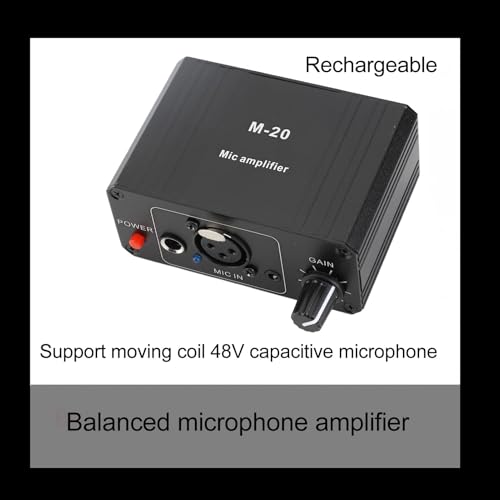 Préampli de microphone à gain élevé avec alimentation fantôme 48V pour micro de studio
