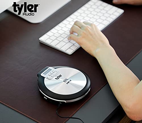 Tyler Tdm-01 Portable Cd Player - Multi-Function Music Device For Compact Disc, Cd-R, Cd-Rw, Cd-Mp3 - X-Bass Stereo Sound And Anti-Shock - Pro-Earbuds - Black And Silver Design #TOP5