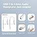 Duyasurs 2 Pack USB C to 3.5mm Headphone Jack Adapter, USB C to Aux Audio Dongle Cable Cord Compatible with iPhone 16/15 Pro/15 Pro Max, iPad Pro, MacBook, Samsung S21-24, Pixel 7/6/5
