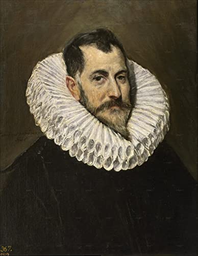 Impression d'affiche El Greco portrait de chevalier inconnu sur toile pour decoration 60x90cm