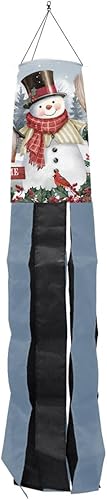 Winter Jolly Snowman Welcome Windsock Wind Twister 40" x 6" Briarwood Lane
