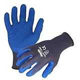 Azusa Safety L22118 13 gauge Knit Nylon Work Safety Gloves, Latex Coated Textured Crinkle Finish Large 9