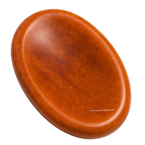 Image of Amazing Gemstone Chocolate Jasper Worry Stones for Stress Relief Crystals and Healing Stones - Piedra Crystal Fidget for Meditation, Relaxation - Unique Stocking Stuffers and Birthday Gifts