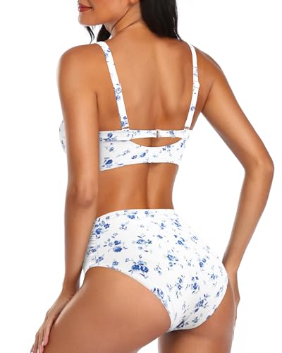 Image of Tempt Me High Waisted Tie Front Bikini Set Two Piece Tummy Control Swimsuit